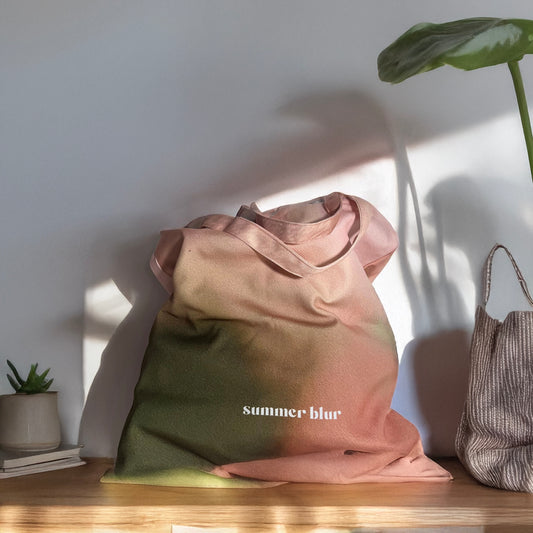 "Summer Blur" Pastel Aesthetic Tote Bag – Eco-Friendly Cotton Canvas Bag for Daily Use